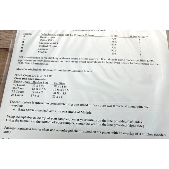 An Expression Of Gratitude Cross-Stitch Pattern By Blue Ribbon Designs - Picture 3 of 3